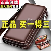 Thương hiệu kangaroo chính hãng handmade rất nhiều ví nam túi xách ly hợp kết cấu da nhiều thẻ dây kéo túi dài