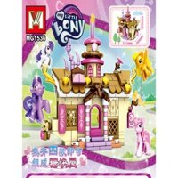 Thương hiệu M 1536 Mô hình nhà kẹo Little Pony, đồ chơi cho bé gái, khối xây dựng giáo dục, lắp ráp các hạt nhỏ, quà tặng cho học sinh