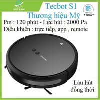 Thương hiệu Mỹ,Robot lau nhà hút bụi đồng thời Tecbot S1 lực hút 3000 Pa, pin 120 phút ,Bảo hành 12 tháng