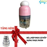 [THƯƠNG HIỆU OSAKA ) Máy Xay mini Xay sinh tố, hoa quả, thịt, xay đá 2 lưỡi DH-807 Tặng bộ 5 hộp inox có nắp