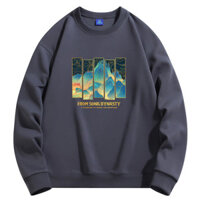 Thương Hiệu Printe Nam Áo Khoác Xuân Thu Lông Cừu Nam Thời Trang Áo Phông Màu Vàng Ine Cổ Tròn Chui Đầu Nam Trang Phục M-5XL