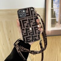 Thương Hiệu Thời Trang Đeo Ngang Dây Túi Đựng Thẻ Hỗ Trợ Ốp Lưng Điện Thoại Cho IPhone 11 12 13 14 Pro Max XR X XS Max IP 15 16 Pro Max Ví Chống Sốc Giá Đỡ Bao