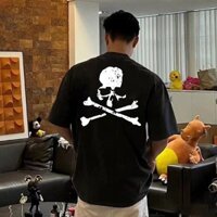 Thương hiệu thời trang MMJ cổ điển in hình đầu lâu Áo thun chui đầu nửa tay nam nữ mùa hè