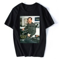 Thương Hiệu Thời Trang Mới Áo Nam Áo nam Dj Saddam Hussein Áo Thun Technics 1200 Iraq House Edm Hip Hop Cotton Áo Thun Tee