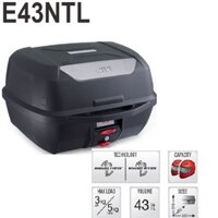 {THƯƠNG HIỆU }Thùng đựng đồ xe máy Givi E43NTL Mulebox 43L Monolock – Monokey System Technology Tặng đế đệm theo thùng.