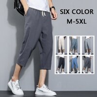 Thường Ngày Chắc Chắn Thoáng Khí Quần Nam Cotton Và Vải Lanh Rời Quần Crop Size Lớn M-5XL