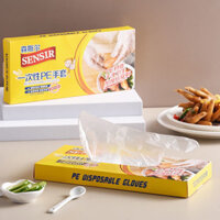 [Thưởng thức món ăn ngon] Găng tay dùng một lần, dày hơn, trong suốt, găng tay chống mài mòn, găng tay PE cấp thực phẩm, găng tay phục vụ ăn uống, găng tay làm việc tại nhà PGZQ