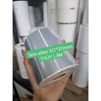 [THÙY LÂM] Giấy in tem decal xi bạc 50*30mm khổ 2 tem dùng cho máy in tem ruy băng mực