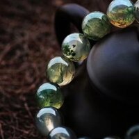 Thủy Sinh Vật Đá Trong Suốt Mã Não Thích Hợp Vật Dụng Bọc Phong Cách Ngọc Ngọc Handmade Nam Nữ Cặp Đôi Vòng Tay20250318