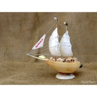 Thuyền 2 Cánh Buồm,Hàng Thủ Công, Làm Từ Vỏ Ốc Biển, Vỏ Ôc Giác Vàng Tự Nhiên