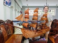 Thuyền Buồm Gỗ Mô Hình Tàu Đánh Cá Thái Lan (Loại Đẹp) | Gỗ Giáng Hương | Thân 100cm