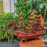 Thuyền buồm phong thủy Gỗ Cẩm 80x110- Tượng Gỗ An Phát