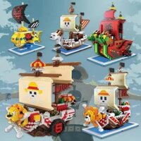 Thuyền buồm tương thích với khối xây dựng Lego mini, tàu cướp biển One Piece, Black Pearl, Thousand Sunny, độ khó cao cho người lớn