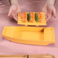 Thuyền nhựa giả gỗ bày sushi sashimi/Thuyền sashimi/Thuyền bày sashimi
