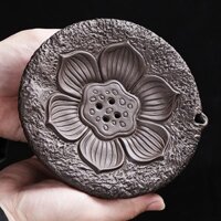 Thuyền Trà Dưỡng Ấm Tử Sa, Đế Kê Lót Ấm Chén Có Khoang Chứa Nước Hình Hoa Sen