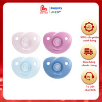 Ti giả AVENT Soothie 0-3-18 tháng ,siêu mềm, Silicon đúc liền khối,chỉnh nha, chống hô vẩu,mẫu mới, chính hãng