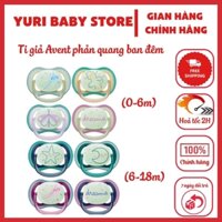 Ti giả Avent Ultra Air night cho bé 0-6m 6-18m phản quang trong đêm [Tặng dây giữ]