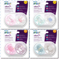 Ti giả Avent Ultra Air, Ultra Soft 0-6m chỉnh nha đầu dẹt ( Hộp 2c)