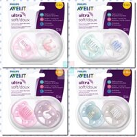 Ti giả chỉnh nha Avent Ultra Soft/Ultra Air vành ti mềm linh hoạt cho bé 0-6 tháng và 6-18 tháng