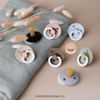 Ti giả cho bé BIBS Colour, ti ngậm chỉnh nha Đan Mạch, núm tròn mềm mại.