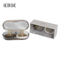 Ti giả Heorshe silicon ngày đêm set 2 chiếc kèm hộp đựng không chứa BPA an toàn cho bé
