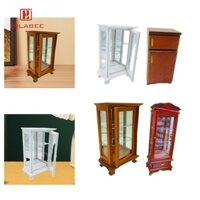 Tỉ Lệ 1 / 12 Tủ Sách DIY Tủ Giả Vờ Chơi Đạo Cụ Với Cửa Sổ Kính Búp Bê Mini
