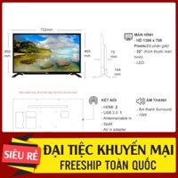 Ti vi Sharp HD 32 inch 2T-C32BD1X , nguồn gốc Malaysia - BẢO hành chánh HÃNG hai năm TẬN NƠI HÀNG MỚI 100% Nguyên Seal