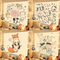 ✅Tian Mảnh Phong Cách Nền Vải Thảm Giấy Dán Tường Phòng Ngủ Ký Túc Xá Phòng Sửa Đổi Bố Trí Đầu Giường Vải Poster Trang Trí Vải Treo Tường #GH320#