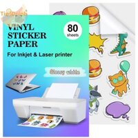 Tianye 80 Tờ Giấy Dán Trong Suốt Cho Máy In Phun - Decal Dán Vinyl Có Thể In Bóng VN