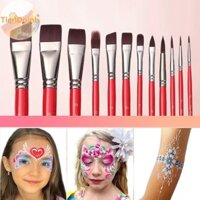 Tianye Body Painting Face Body Art Paint Tay cầm bằng gỗ chuyên nghiệp Bộ cọ sơn di động có hộp lưu trữ Bộ cọ màu nước VN