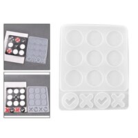 Tic Tac Toe Game Board Resin Molds, XO Board Family Game, Silicone Epoxy Resin Casting Molds for DIY Craft, Table Game for Kids Friends Adults