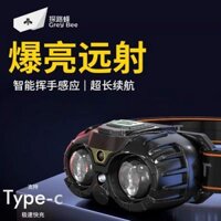 Tích lũy 5 Triệu + Mảnh Đèn Pha LED Siêu Sáng Sạc Đầu Gắn Ánh Sáng Mạnh Cảm Ứng Đèn Pin Cực Sáng Nhỏ Di Động Đêm Câu Cá Đèn Pin 0218