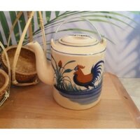 Tích Trà Vẽ Gà Lớn Truyền Thống Xưa Bằng Gốm Sứ Bát Tràng Cao Cấp