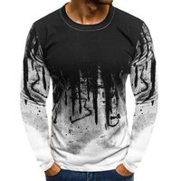 Tie-dye 3d in nam áo t-shirt dài tay đường phố vòng-cổ mùa xuân thu áo cỡ lớn cá tính in gothic casual tees