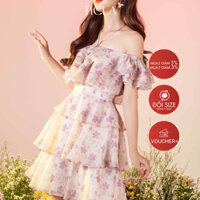 TIELA Đầm váy hoa trễ vai tầng -Flossy Dress