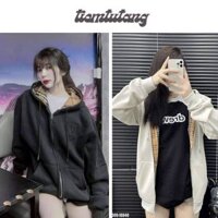 tiemtutang Áo khoác nỉ phối kẻ BBR áo nỉ phong cách cá tính màu basic nam nữ mặc đều hot áo khoác có mũ viền trong bbr