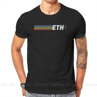 Tiền Điện Tử Mỏ Tiền Điện Tử Ethereum Lăng Kính Cầu Vồng Áo Thiếu Niên Mùa Hè Kích Thước Lớn Cotton Nam Quần Áo Bông Tai Kẹp Cổ Tròn Áo Thun