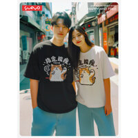 Tiền Được Chỉ Định Mỏng Ngộ nghĩnh Cam Mèo Vest Dòng Áo Thun Tay Ngắn Nam Mùa Hè Thường Ngày Cotton Nguyên Chất