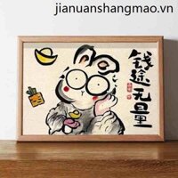 Tiền Thỏ Vô Hạn Tranh Ngộ nghĩnh Truyền Cảm Hứng Khẩu Trang Trí Máy Tính Để Bàn Trung Quốc Sơ Sinh Bé Cả Tháng Quà Tặng Trang Trí Con lắc