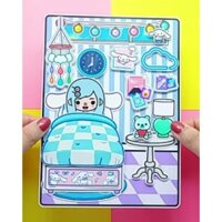 【Tiên Tiên AuYouti 】A4 Tự Cắt  Bộ Sưu Tập búp bê- Ngôi Nhà Màu xanh
