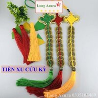 Tiền xu cửu kỳ, xâu 9 đồng xu, đồng thâu, 2.3cm
