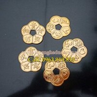 Tiền xu Mai Hoa, tiền xu phong thủy mạ vàng nano, xua hoa mai mạ vàng nano