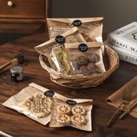 Tiếng Anh Giấy Kraft Túi Bánh Mì Nướng Bao Bì Túi Cắt Lát Bánh Mì Nướng Bagel Đậu Trong Suốt Dán Túi Dứa Túi Châu Âu 1.21