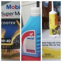 TIENTAIOIL combo 3 món đầy đủ cho 1 chiếc xe ga.Mobil super scooter,dầu hộp số yamaha và nước làm mát Honda.