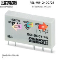 Tiếp Sức 24V Công Suất Mini Kiểu Cắm Phoenix REL-MR-24dc/21- 2961105 ,phoenix contact