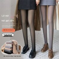 Tiếp Viên Màu Xám Quần Trong Mờ Giả Chân Trong Mờ Hiện Vật Vớ Đen Nữ Quần Legging Liền Mạch Chống T