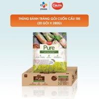 [Tiết kiệm] Thùng 20 gói Bánh tráng gỏi cuốn/ Bánh tráng chả giò Cầu Tre PURE (loại dai ngon) - Gói 280g