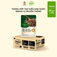 [Tiết kiệm] Thùng 45 gói Xốt ướp thịt Bulgogi Bibigo Vị mặn ngọt/ Vị ớt cay (80g x 45 gói)