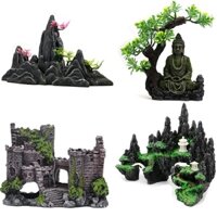 Tiểu Cảnh Đá, Hòn Non Bộ Mini Trang Trí Bể Cá Nhiều Mẫu Lựa Chọn Núi Đá, Chùa Tháp Có Ảnh Thực Tế
