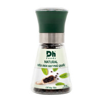 Tiêu đen hạt Phú Quốc có cối xay DH Foods hũ 45g (1 Hũ)
